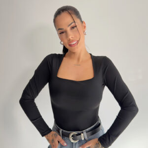Bodie básico negro mangas largas