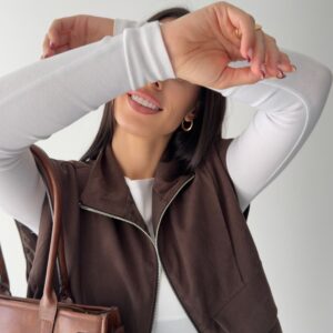 Sin mangas marron over