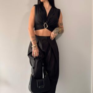 Pantalon italiano over negro