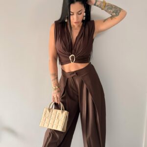 Pantalon italiano Over marron