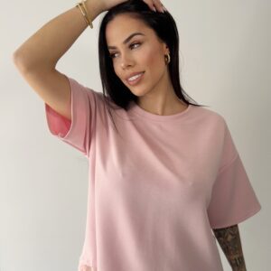Camisera Over lencera rosa